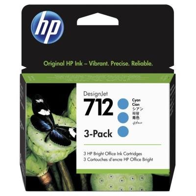 HP 712 Ink. náplň azurová, trojbalení/ 3ED77A