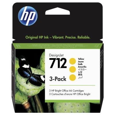 HP 712 Ink. náplň žlutá, trojbalení/ 3ED79A