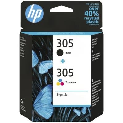 HP inkoustová kazeta 305 2-Pack Tri-color/Black Original Ink Cartridge