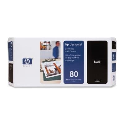 Tisková hlava HP 80 (C4820A) černá s čističem 