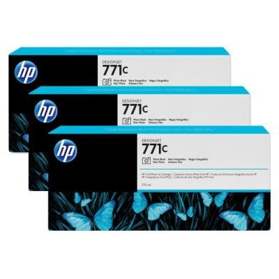 Inkoustová náplň HP 771C (B6Y37A) trojpack černá