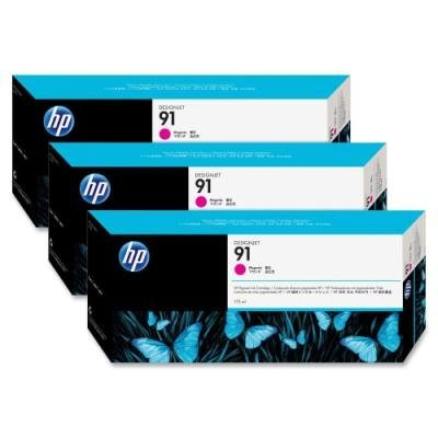 Inkoustová náplň HP 91 (C9484A) trojpack červená