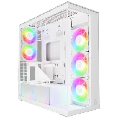 ARCTIC skříň Xtender / E-ATX / 2x120mm ARGB fan / 2xUSB / USB-C / vertical GPU kit / čiré sklo / bílá