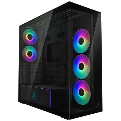 ARCTIC skříň Xtender / E-ATX / 2x120mm ARGB fan / 2xUSB / USB-C / zrcadlové sklo / černá