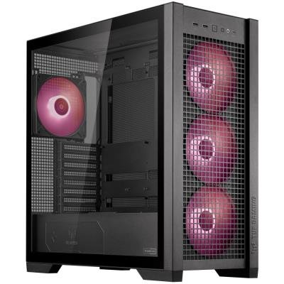 ASUS skříň TUF GAMING GT302 TG ARGB BLACK / ATX / průhledná bočnice / 4x 140mm ARGB / bez zdroje / černá