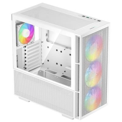 DEEPCOOL skříň CH560 / MidT/ 3x140 a 120mm ARGB fan / USB 3.0 / tvrzené sklo / bílá