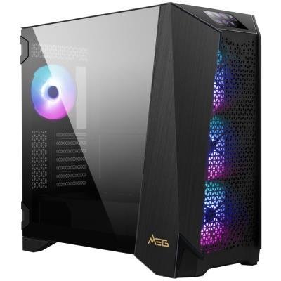 MSI case MEG PROSPECT 700R/ no PSU/ left tempered glass/ 4x ARGB 120 mm fan/ 1x USB3.1 Type-C/ 2x USB3.0/ black