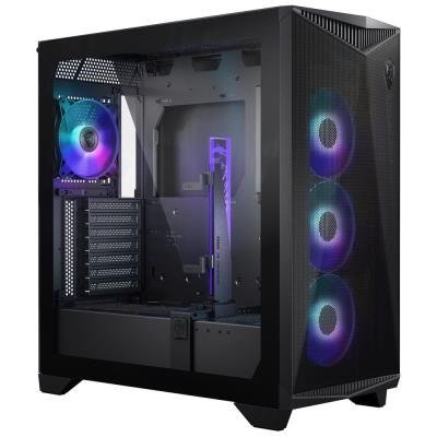 MSI case MPG GUNGNIR 300R AIRFLOW/ no PSU/ levé temperované sklo/ 4x 120 mm A-RGB fan/ 1x USB-C/ 2x USB3.2/ černá