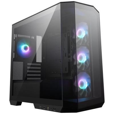 MSI case MAG PANO M100R PZ Black/ no PSU/ left and front glass/ 4x 120 mm A-RGB fan/ 1x USB-C/ 1x USB3.2