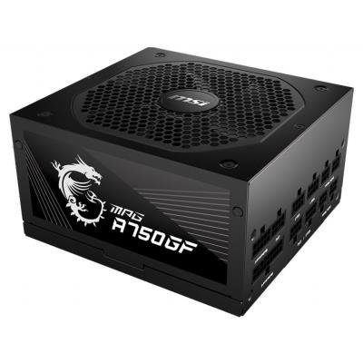 MSI PSU MPG A750GF/ 750W/ ATX/ akt. PFC/ 140mm fan/ modular cables/ 80PLUS Gold