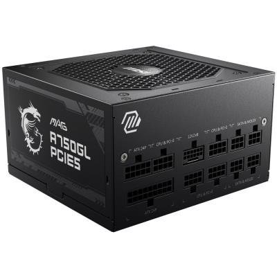 MSI PSU MAG A750GL PCIE5/ 750W/ ATX3.0/ act. PFC/ 7 let warranty/ 120mm fan/ modular/ 80PLUS Gold