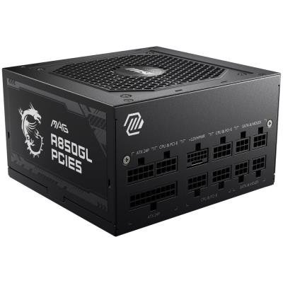 MSI PSU MAG A850GL PCIE5/ 850W/ ATX3.0/ act. PFC/ 7 let warranty/ 120mm fan/ modular/ 80PLUS Gold