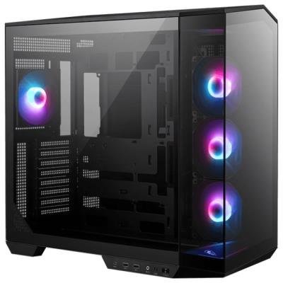 MSI case MAG PANO 100R PZ Black/ no PSU/ left and front glass/ 4x 120 mm A-RGB fan/ 1x USB-C/ 1x USB3.2