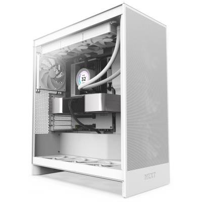 NZXT skříň H7 Flow edition / ATX / 2x 120 mm fan / USB-C / 2x USB / prosklená bočnice / mesh panel / bílá