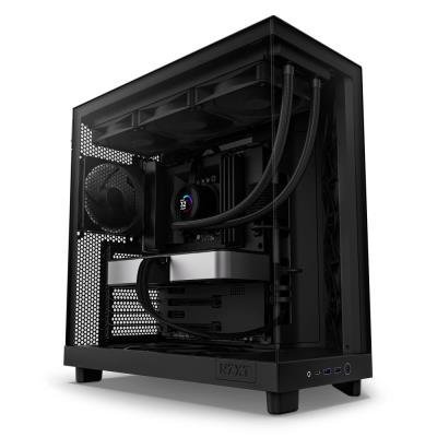 NZXT skříň H6 Flow dvoukomorová / MidT / 3x120mm fan / 2xUSB 3.2 / USB-C / prosklená bočnice i čelo / černá  