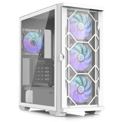 Zalman skříň Z10 Duo / ATX / 4x120 mm ARGB fan / 2xUSB 3.0 / USB-C / tvrzené sklo / bílá