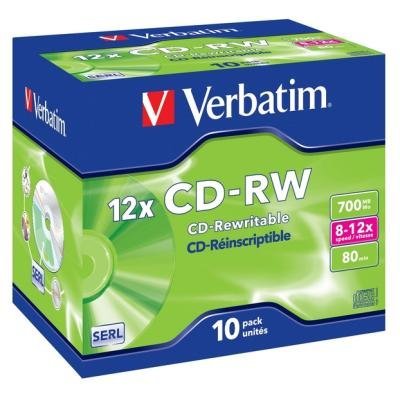 CD médium Verbatim CD-RW80 700MB 10ks