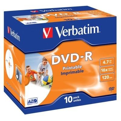 DVD médium Verbatim DVD-R 4,7GB, printable, 10 ks