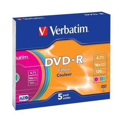 DVD médium Verbatim Slim DVD-R 4,7GB 5 ks