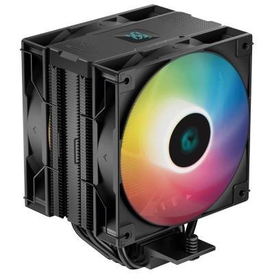 DEEPCOOL chladič AG400 DIGITAL PLUS širší / 120mm fan ARGB / 4x heatpipes / PWM / pro Intel i AMD / černý 