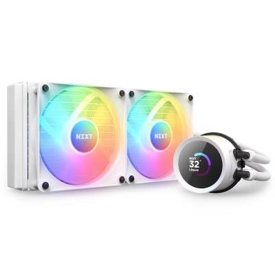 NZXT vodní chladič Kraken 240 RGB / 2x120mm fan / 4-pin PWM / LCD disp. / 6 let / bílý