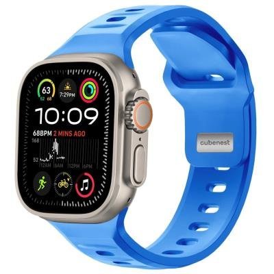 Cubenest silikonový řemínek na Apple Watch modrý 42–49mm