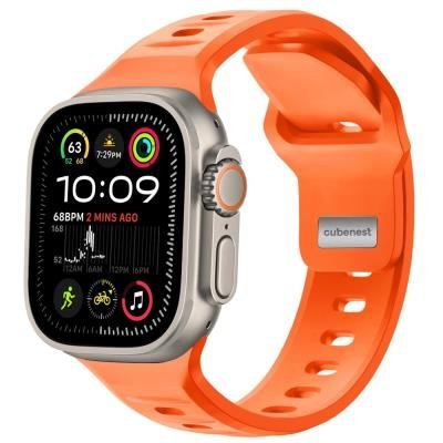 Cubenest silikonový řemínek na Apple Watch oranžový 42–49mm