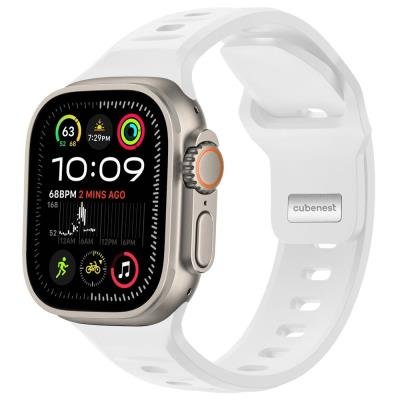 Cubenest silikonový řemínek na Apple Watch bílý 42–49mm