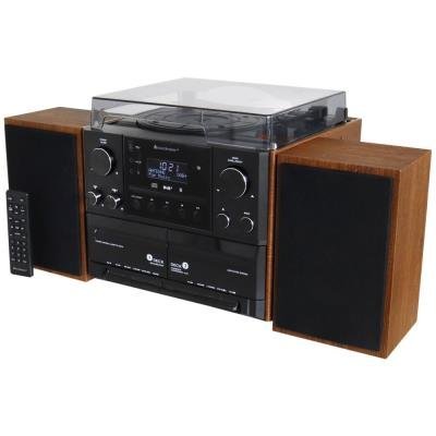 ROZBALENÉ - Soundmaster Elite line MCD5600BR/ Gramofon/ CD/ 2x kazeta/ BT/ DAB+/ MP3/ 2x5W/ Hnědo-černá
