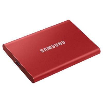 SAMSUNG Portable SSD T7 500GB / USB 3.2 Gen 2 / USB-C / External / Metallic Red