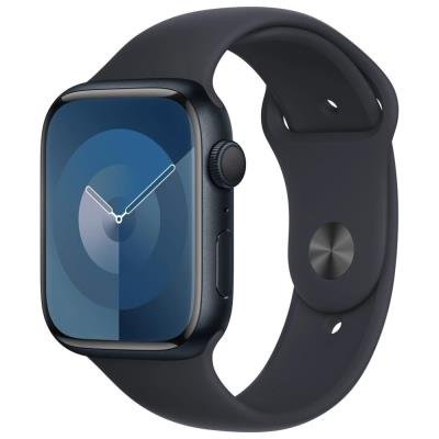 Apple Watch Series 9 45mm Temně inkoustový hliník s temně inkoustovým sportovním řemínkem M/L