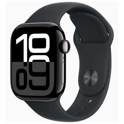 Apple Watch Series 10 GPS + Cellular 42mm Klavírně černý hliník s černým sportovním řemínkem - M/L