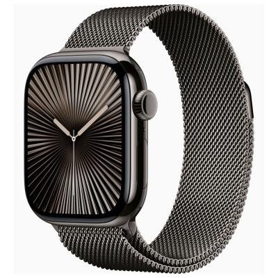 Apple Watch Series 10 GPS + Cellular 42mm Břidlicově šedý titan s břidlicově šedým milánským tahem