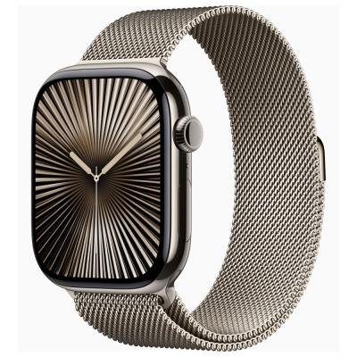 Apple Watch Series 10 GPS + Cellular 46mm Přírodní titan s přírodním milánským tahem - M/L