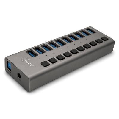 USB Hub I-TEC 10 portů USB 3.0 + adaptér 48W