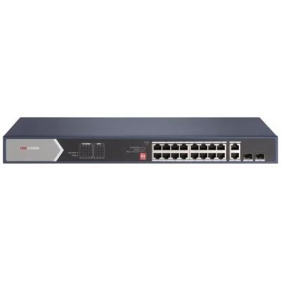 Hikvision DS-3E0520HP-E - Full Gb switch 16x PoE (4x HI-PoE), 2x uplink RJ-45 + 2x uplink SFP, 225W, dosah až 300m