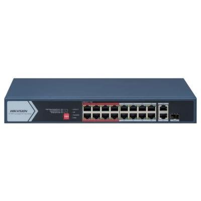 Hikvision DS-3E0318P-E/M(C) - Switch 16× 100TX PoE RJ45 port, 1 Gigabit RJ45 port, 1 Gigabit combo port