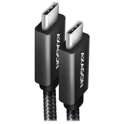 AXAGON datový a nabíjecí kabel USB-C na USB-C / USB 3.2 Gen2 / PD 100W 5A / 4k HD / ALU / oplet / 1,0 m / černý