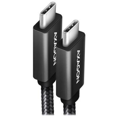 AXAGON datový a nabíjecí kabel USB-C na USB-C / USB 3.2 Gen2 / PD 100W 5A / 4k HD / ALU / oplet / 2,0 m / černý