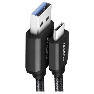 AXAGON datový a nabíjecí kabel USB-A na USB-C / USB 3.2 Gen1 / 3A / ALU / oplet / 1m / černý