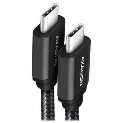 AXAGON datový a nabíjecí kabel SPEED USB-C na USB-C / USB 3.2 Gen1 / PD 60W 3A / ALU / oplet / 1m / černý
