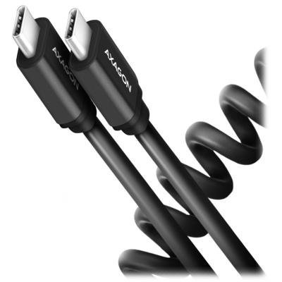 AXAGON datový a nabíjecí kabel TWISTER USB-C na USB-C / USB2.0 / 3A / ALU / TPE / 0,6m / černý