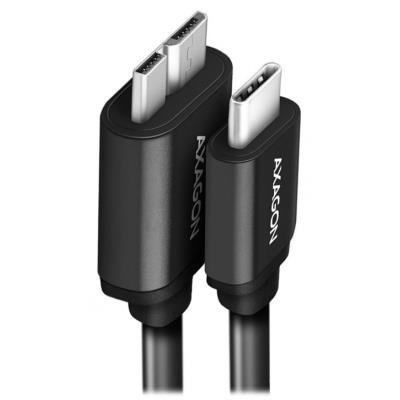 AXAGON datový a nabíjecí kabel SPEED USB-C na Micro-B USB / USB 3.2 Gen1 / 3A / ALU / TPE / 1m / černý