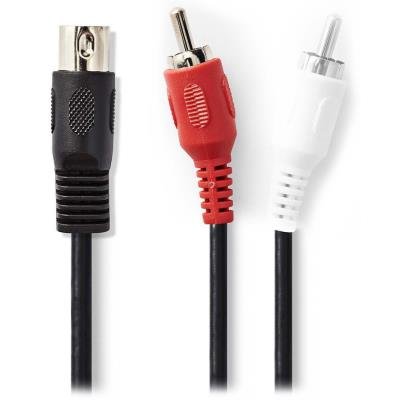 Kabel Nedis redukční audio DIN - 2x CINCH 1m