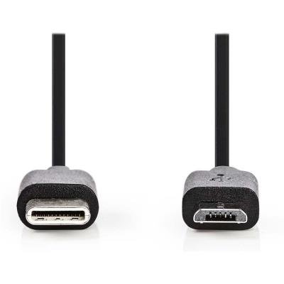 Kabel Nedis USB 2.0 typ C na micro B 1m černý