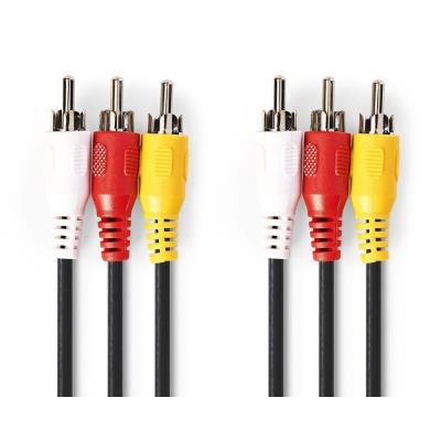 Kabel Nedis 3x RCA na 3x RCA 1,5m