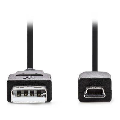 NEDIS kabel USB 2.0/ zástrčka USB-A - 5pinová zástrčka mini USB/ černý/ blistr/ 2m