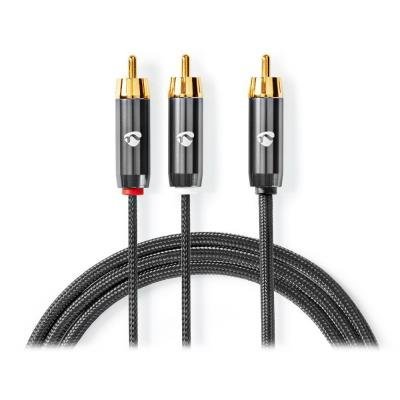 Nedis PROFIGOLD RCA na 2× RCA 3m šedý