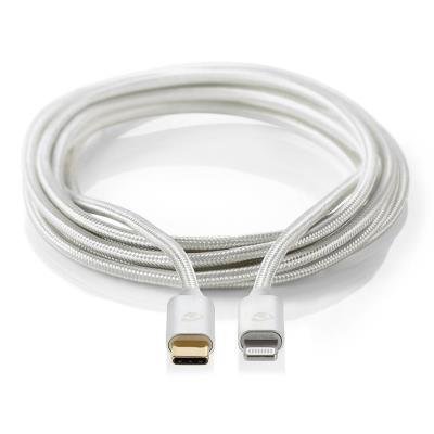 Nedis PROFIGOLD Lightning na USB-C 1m stříbrný