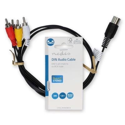 Nedis redukční audio kabel DIN na 4× RCA 1m